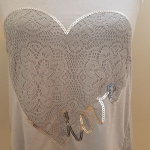 Lace & Sequined Love Heart Top